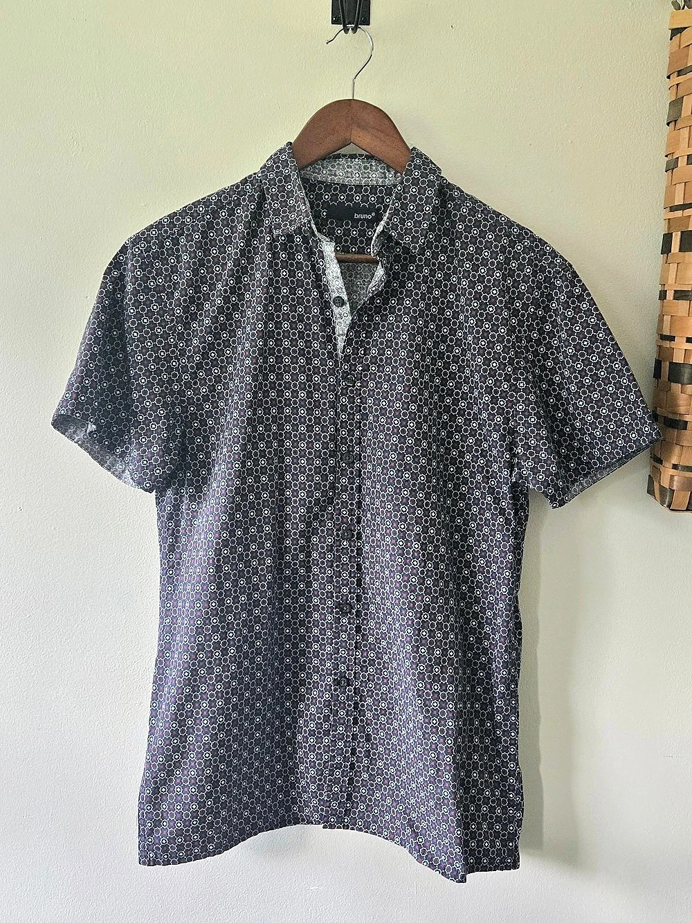 Bruno Men's Geometric Short Sleeve Shirt